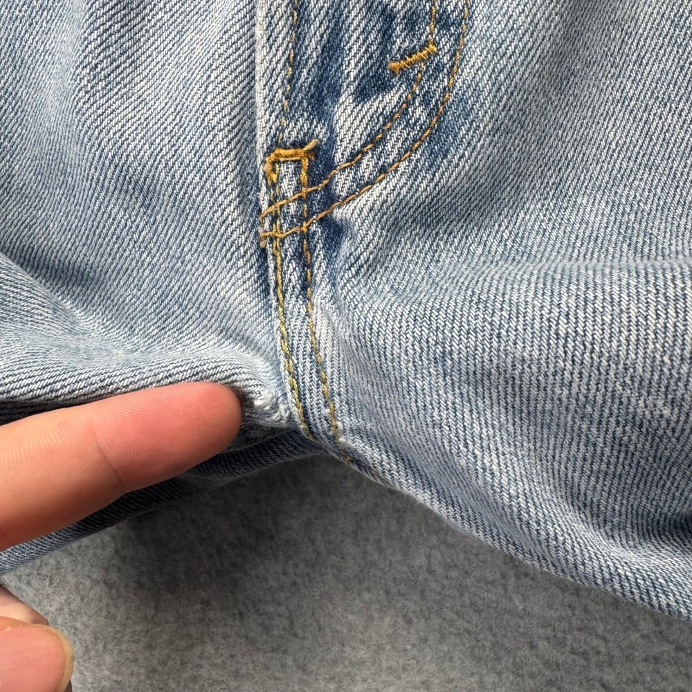 Levi's 505 Regular Fit Jeans Mens 36x32 Y2K Light Wash Blue Straight Leg Denim - Picture 5 of 11